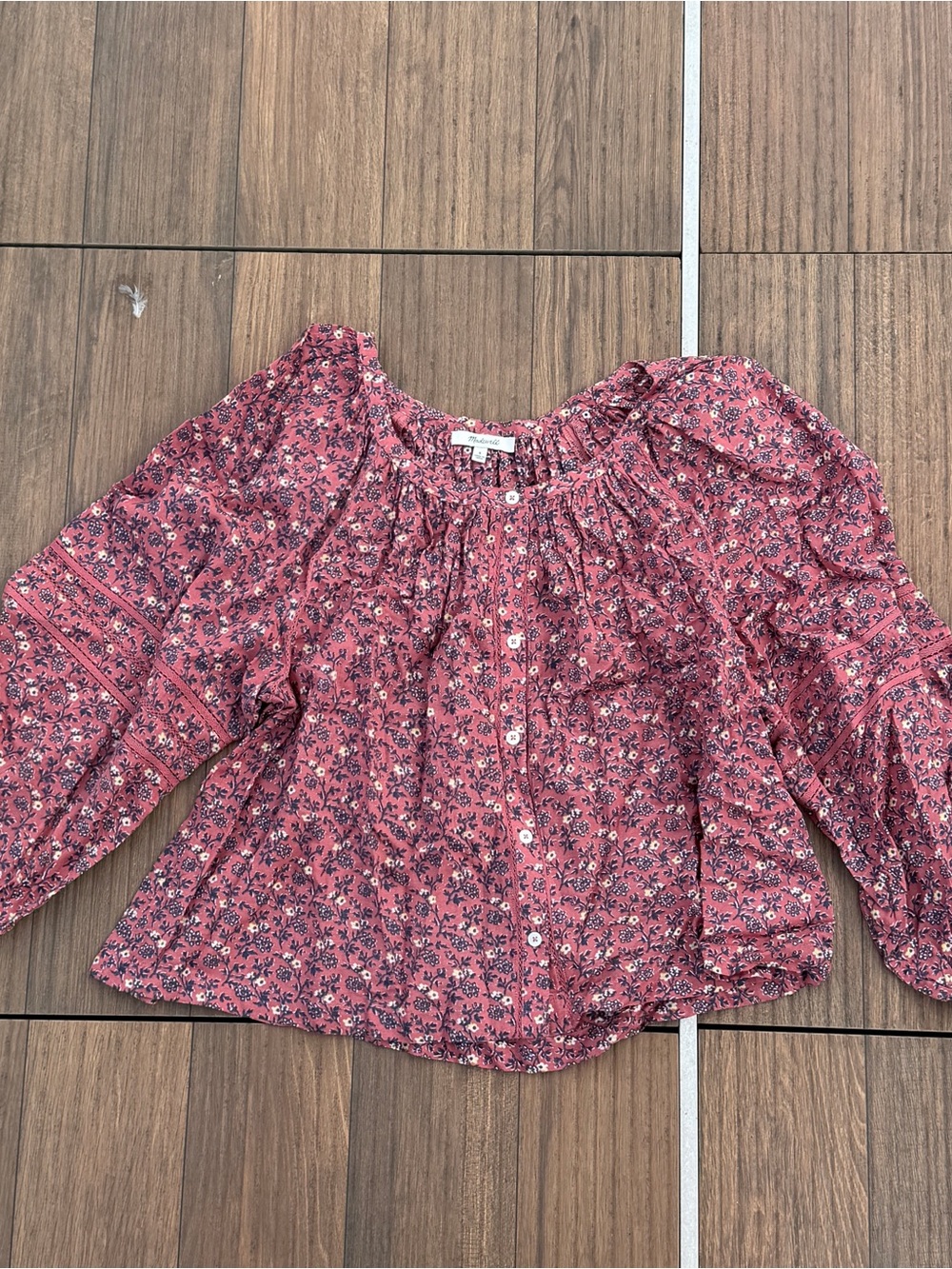 Madewell Women’s Pink Floral Button-Front Top